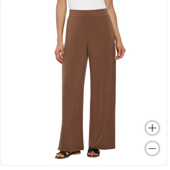 Three Dots Pants - NWT Three Dots Women's Pull-On wide leg brown Pant